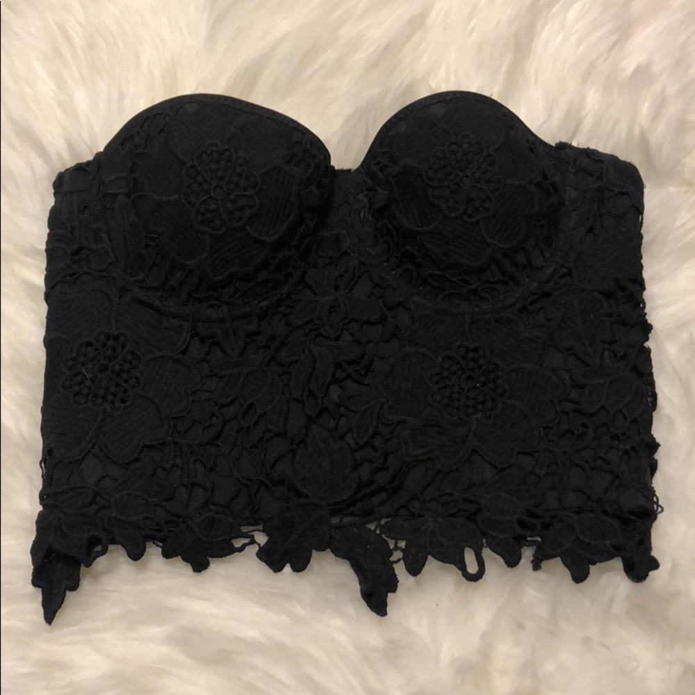 Lacey Black Crop Top